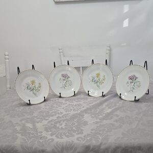 Vintage Richard Ginori Italy Primavera Set Of 4 Wildflower Dessert Salad Plates